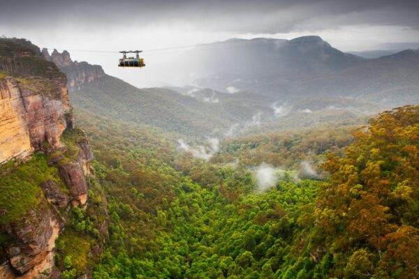 Scenic Skyway Blue Mountains Úc cáp treo ngắm toàn cảnh thung lũng Jamison và thác Katoomba