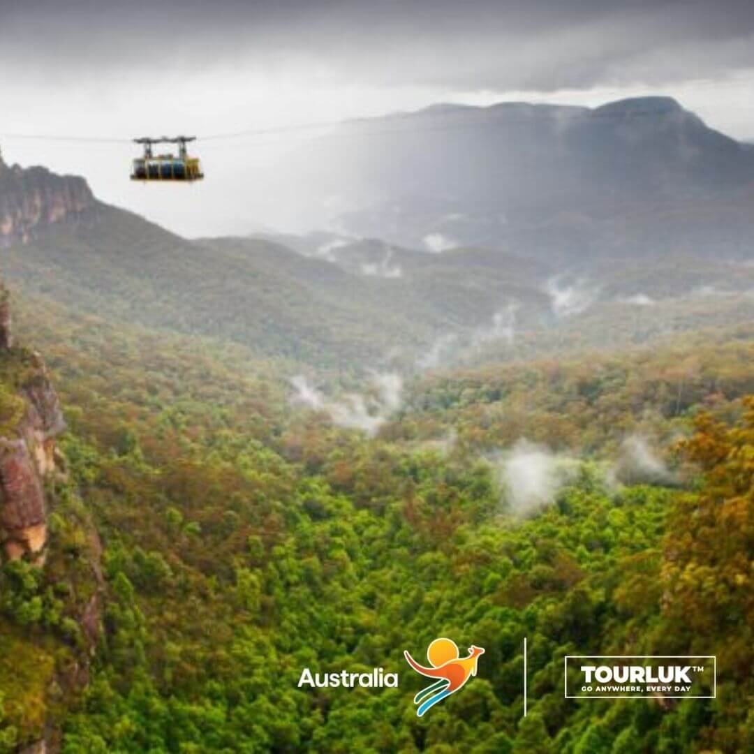 Scenic Skyway Blue Mountains Úc cáp treo ngắm toàn cảnh thung lũng Jamison và thác Katoomba