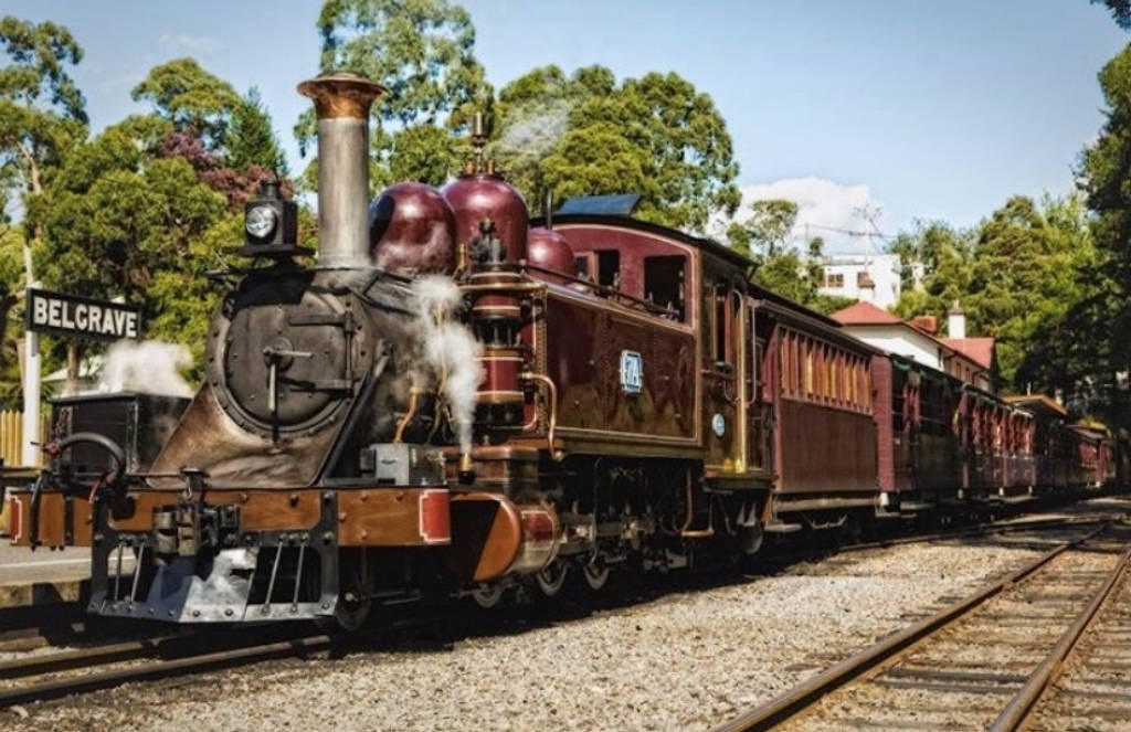Tàu cổ Puffing Billy tại ga Belcrave