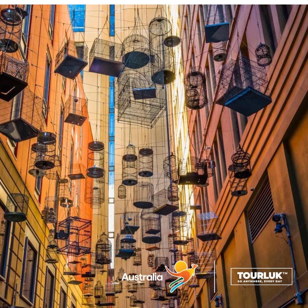 Angel Place Sydney với hàng trăm lồng chim treo nghệ thuật giữa các tòa nhà cao tầng, điểm tham quan độc đáo tại Úc