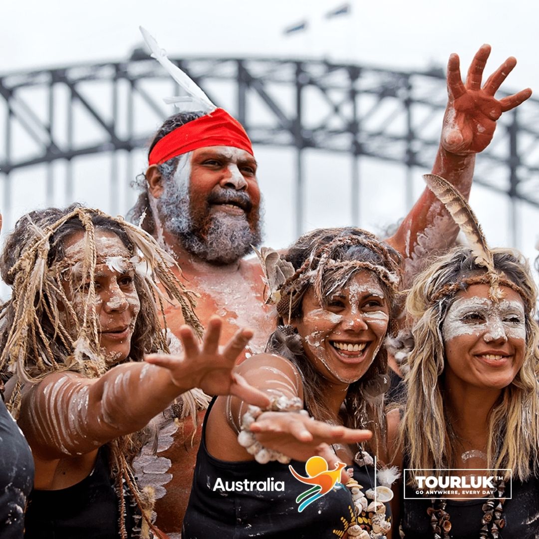 Người First Nations Australia với nghệ thuật vẽ cơ thể truyền thống, đại diện văn hóa thổ dân Úc lâu đời tại Úc, Sydney