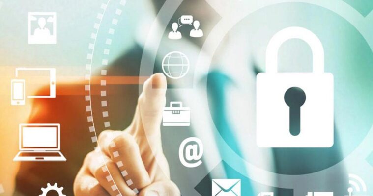 Concept of data security on Tourluk.com with a finger pointing to a secure lock icon.